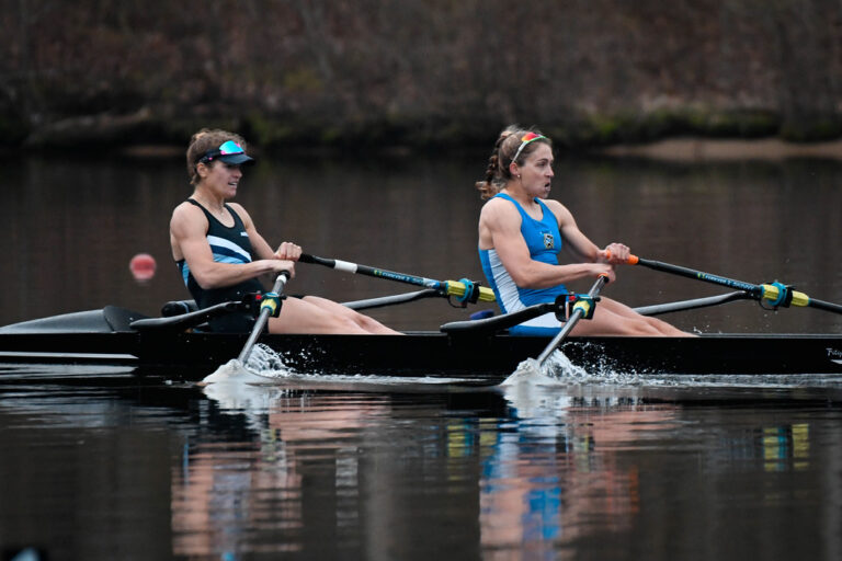 Two female rowers in a boat